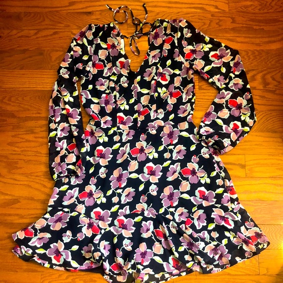 Floral Long Sleeve Open Back Dress - Picture 3 of 11